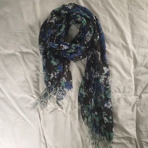 blue floral scarf